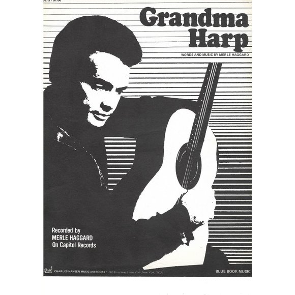 Blue Book Music, Charles Hansen Music and Books Other - Grandma Harp Merle Haggard Sheet Music 1972 Blue Book Hansen Vocal Piano Guitar